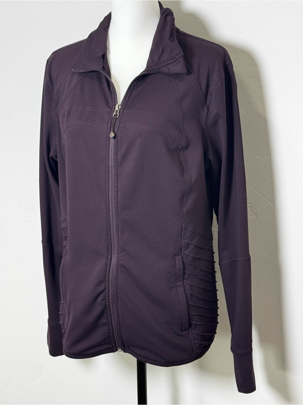 Tangerine Plum/Purple Full Zip Mock Neck Athletic Jacket Womens Size XL - Picture 2 of 12